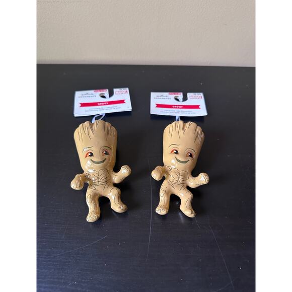 (2) Hallmark Guardians of the Galaxy Marvel Baby Groot 4" Christmas Ornaments - Picture 3 of 7